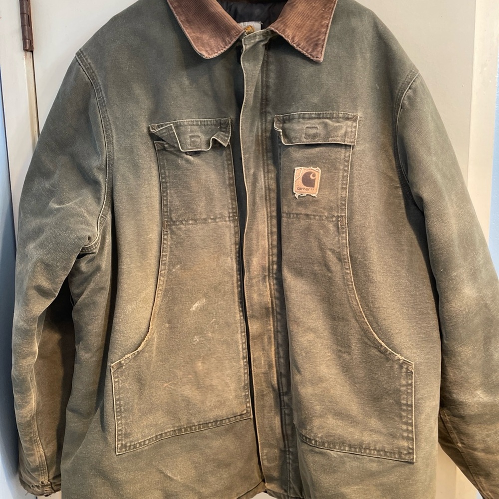 VTG Carhartt C26 Jacket Mens 2XL Brown Duck Canvas Arctic Coat Quilt Lined USA